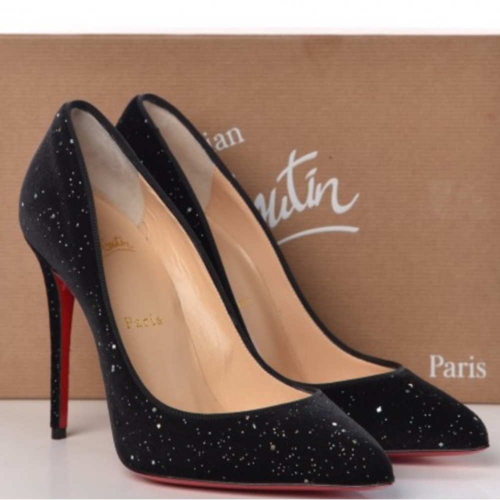 Christian Louboutin Pigalle follies velvet galactica heels Retail 795